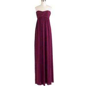 J. Crew Eve Long Dress in Liquid Jersey - Plum